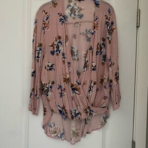 Staccato Pink Floral Drape Blouse